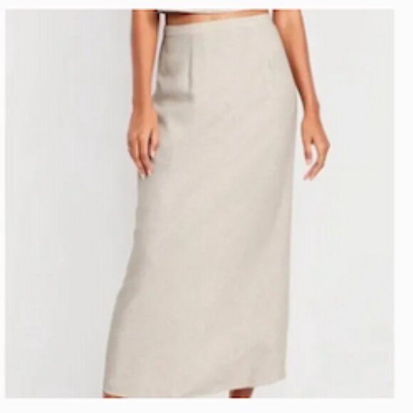 Old Navy Petite Column Linen Skirt - Picture 1 of 6